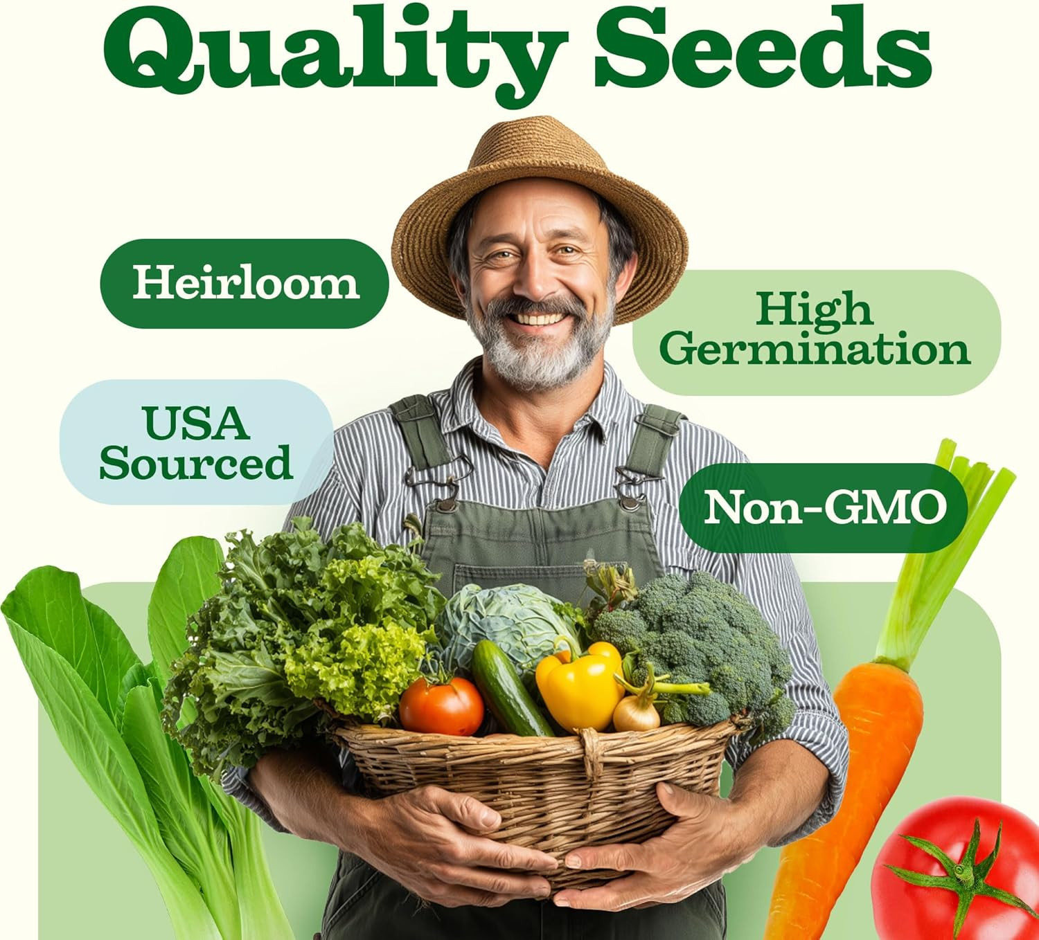 55 Variety Vegetable Seed Pack 28,000+ Heirloom Non-GMO Survival Garden Kit