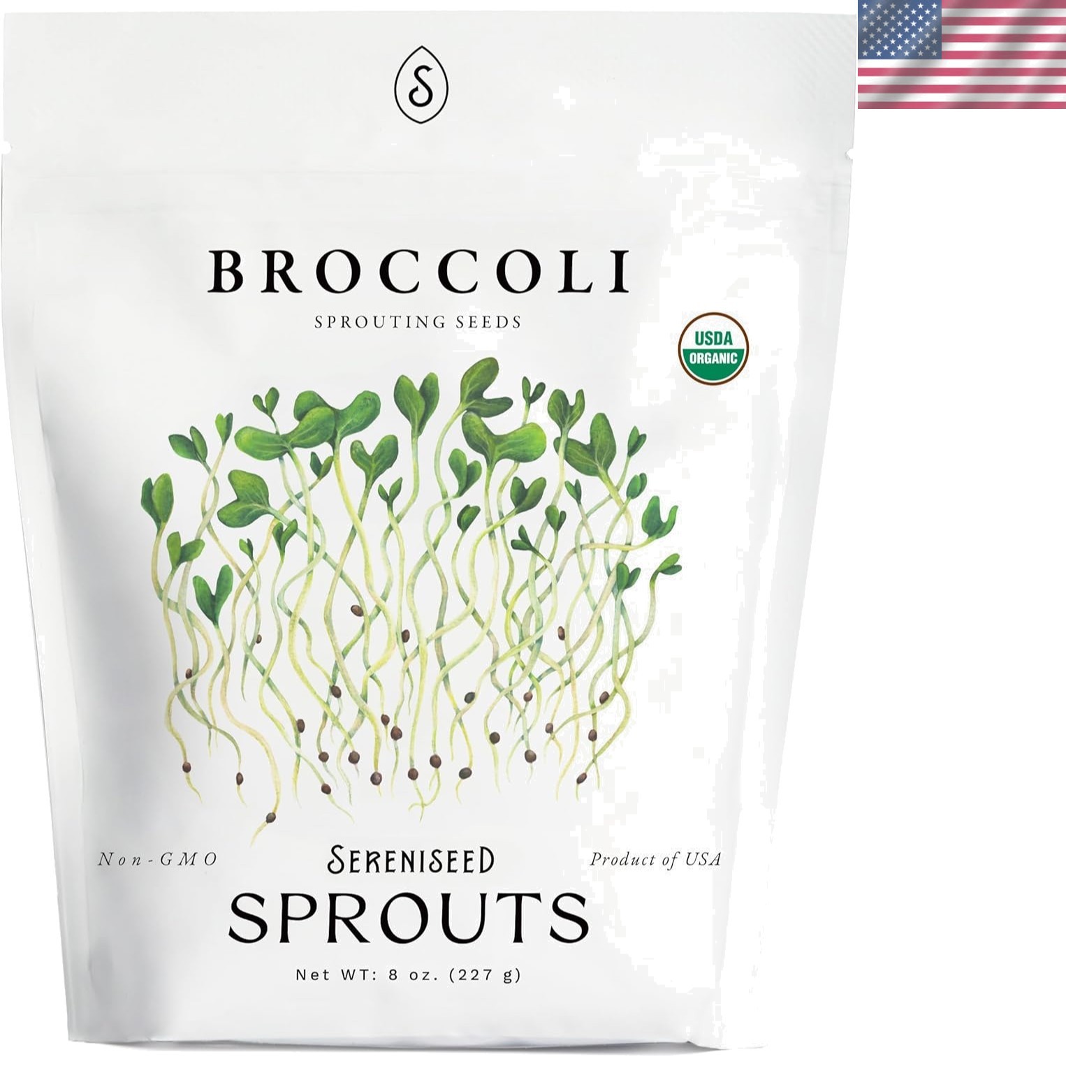 Organic Broccoli Sprout Seeds 8 oz – Non-GMO, Heirloom Seeds for Sprouting an…