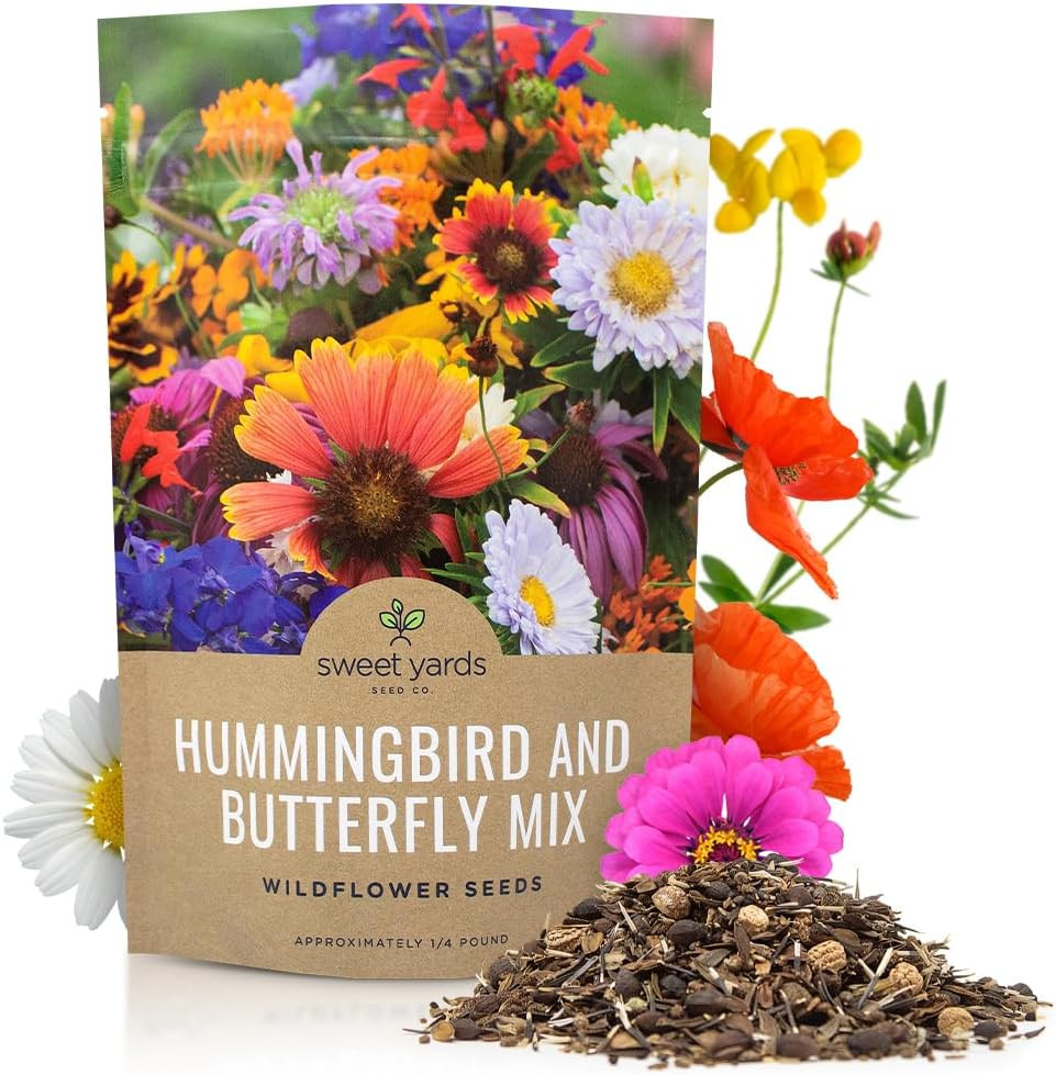 Bulk Wildflower Seeds Butterfly and Humming Bird Mix – 1/4 Pound Bag – over 30,0