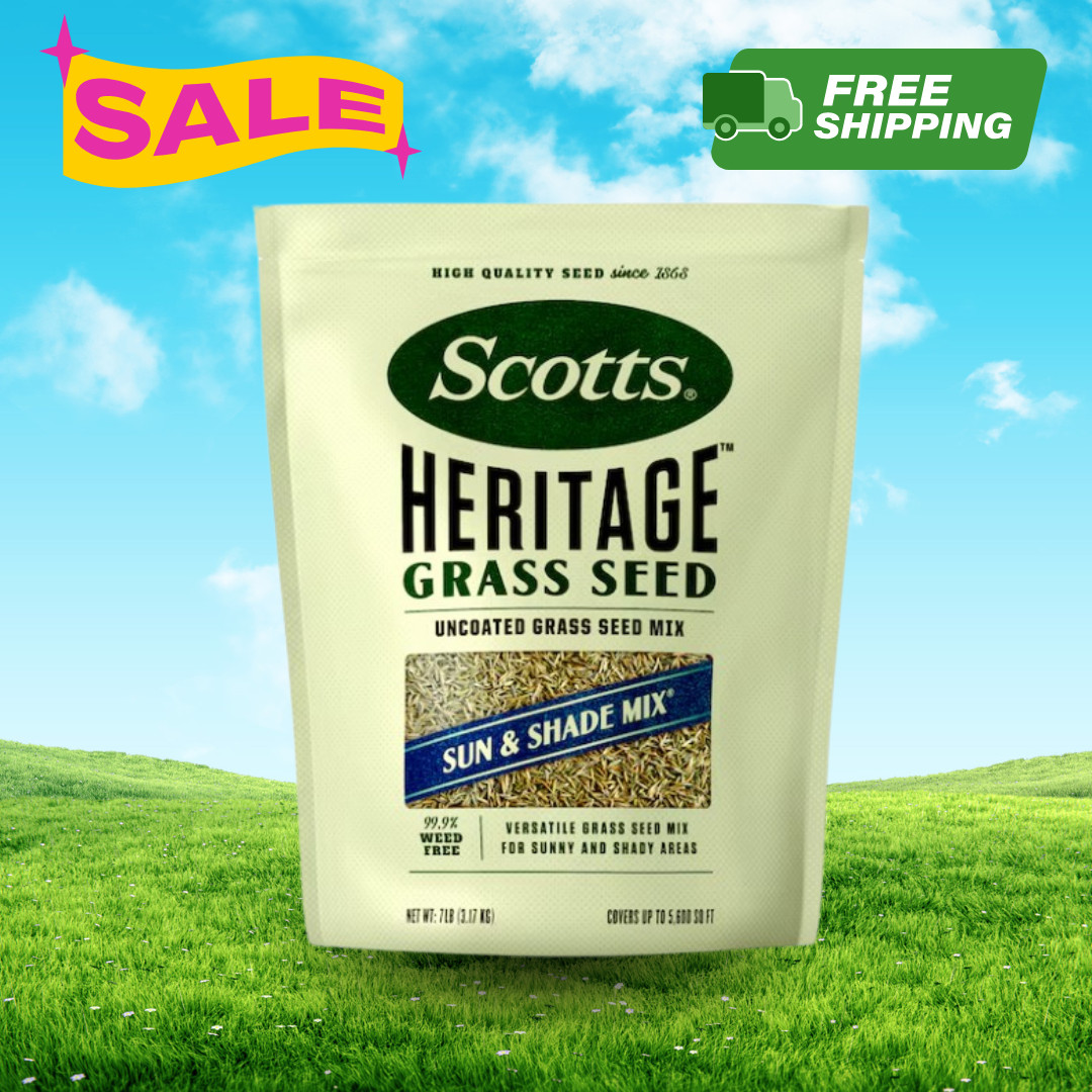 [FASH SALE] Scotts Heritage Sun & Shade Grass Seed Mix 7 lb Lawn Seed New