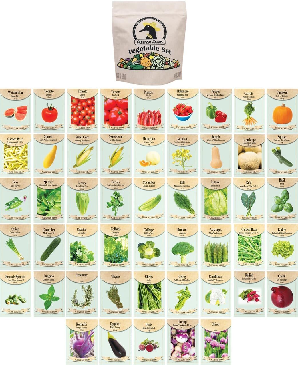 50 Assorted Heirloom Seeds Pack Non Gmo High Germination Rate Garden Pack