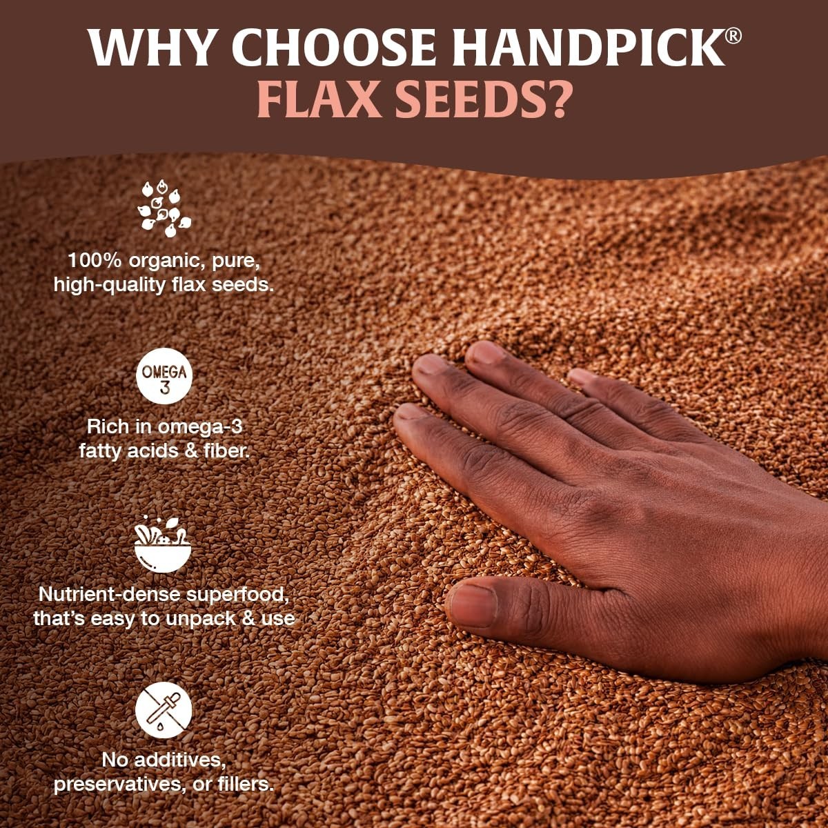 Gluten Free Flax Seeds 2 lb, Whole Raw Seeds for Nutritious Meals and Snacks