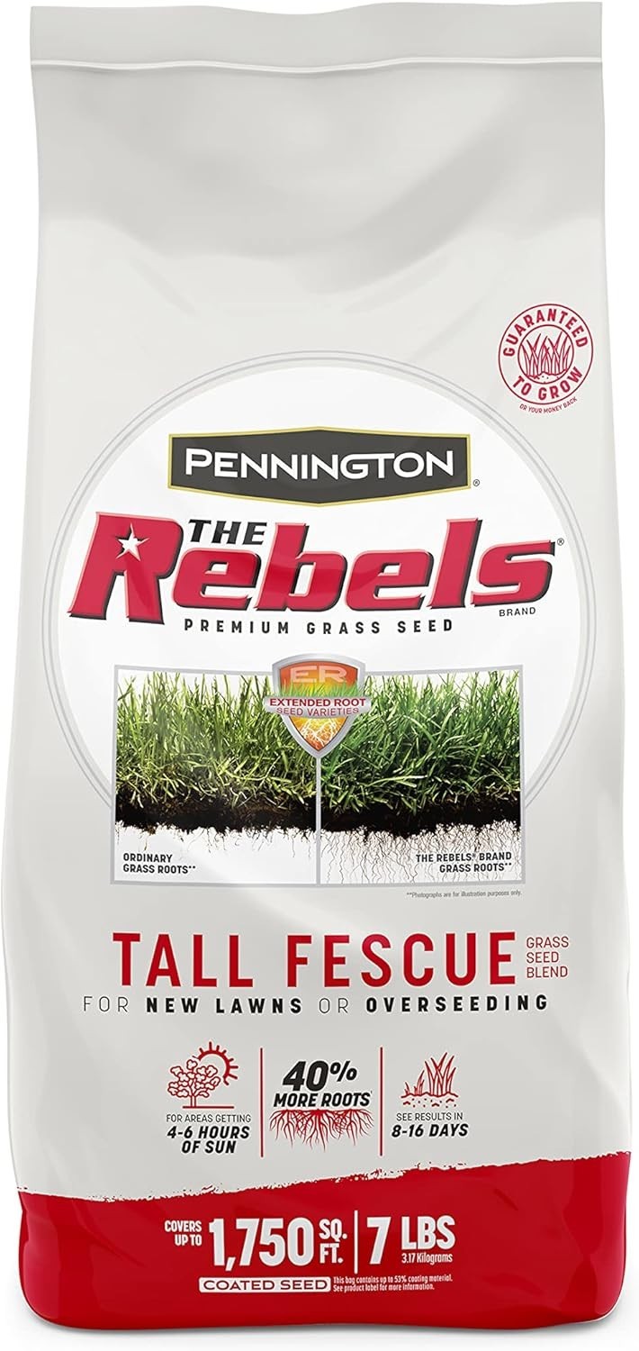 The Rebels Tall Fescue Grass Seed Mix, 7 lb – Drought Resistant for Strong Roots