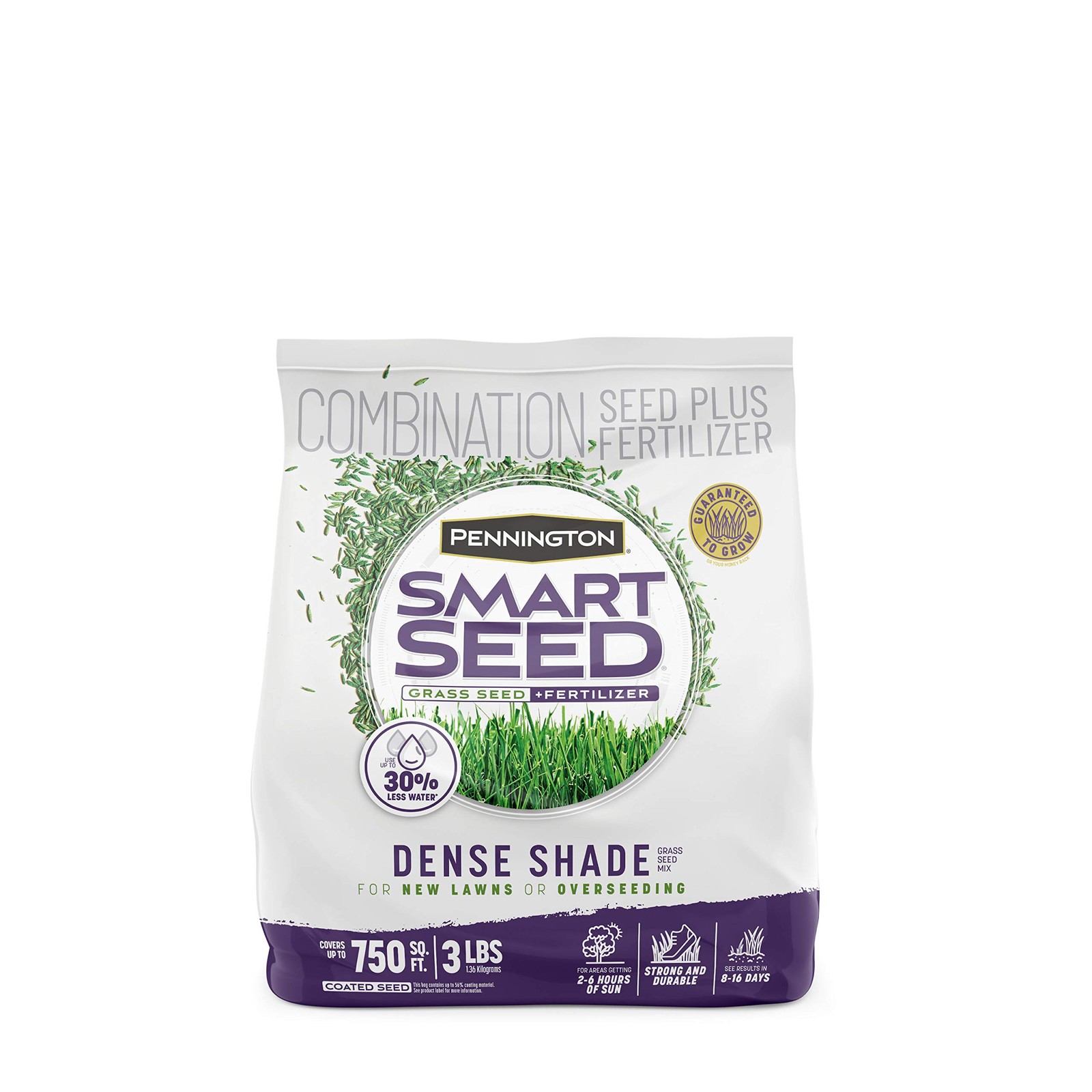 Pennington Smart Seed Dense Shade Grass Seed 3 lb Covers 750 Sq Ft Drought To…