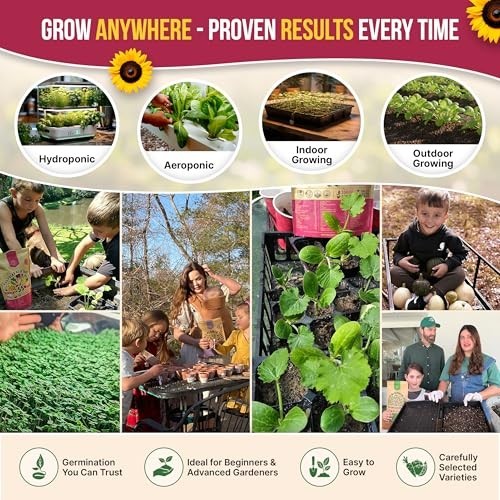55 Vegetable Seeds Variety Pack – 35,600+ Non-GMO Heirloom Seeds for Home Garden