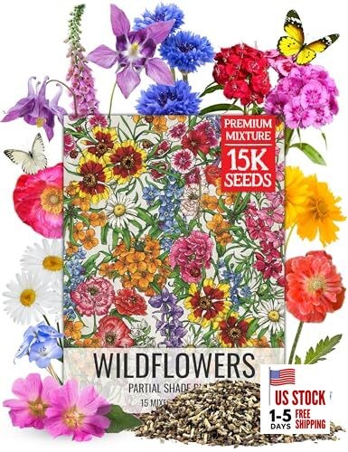 Partial Shade Wildflower Seed Mix for Planting | Medium Pack Partial Shade Mix