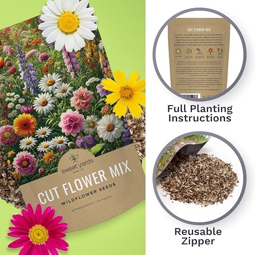 Cut Flower Garden Seeds – Bulk – Over 30,000 Fresh Open 1/4 Pound Bag