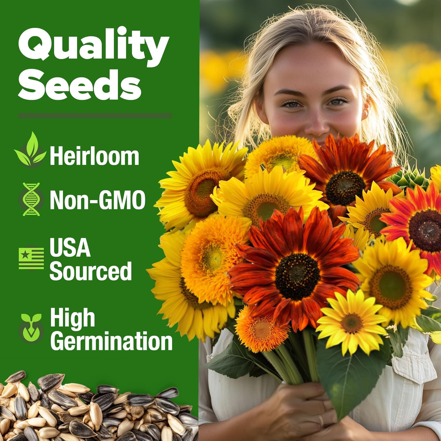 Sunflower Seeds Mix Pack 1,500+ 9 Colorful Varieties of Sun Flower Seeds to Plan