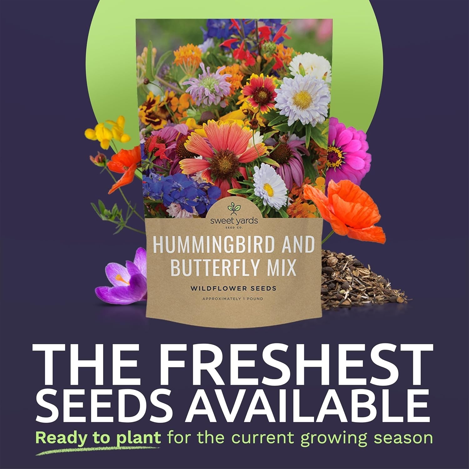 Wildflower Seeds Mix – 1lb Bag, 120K Seeds