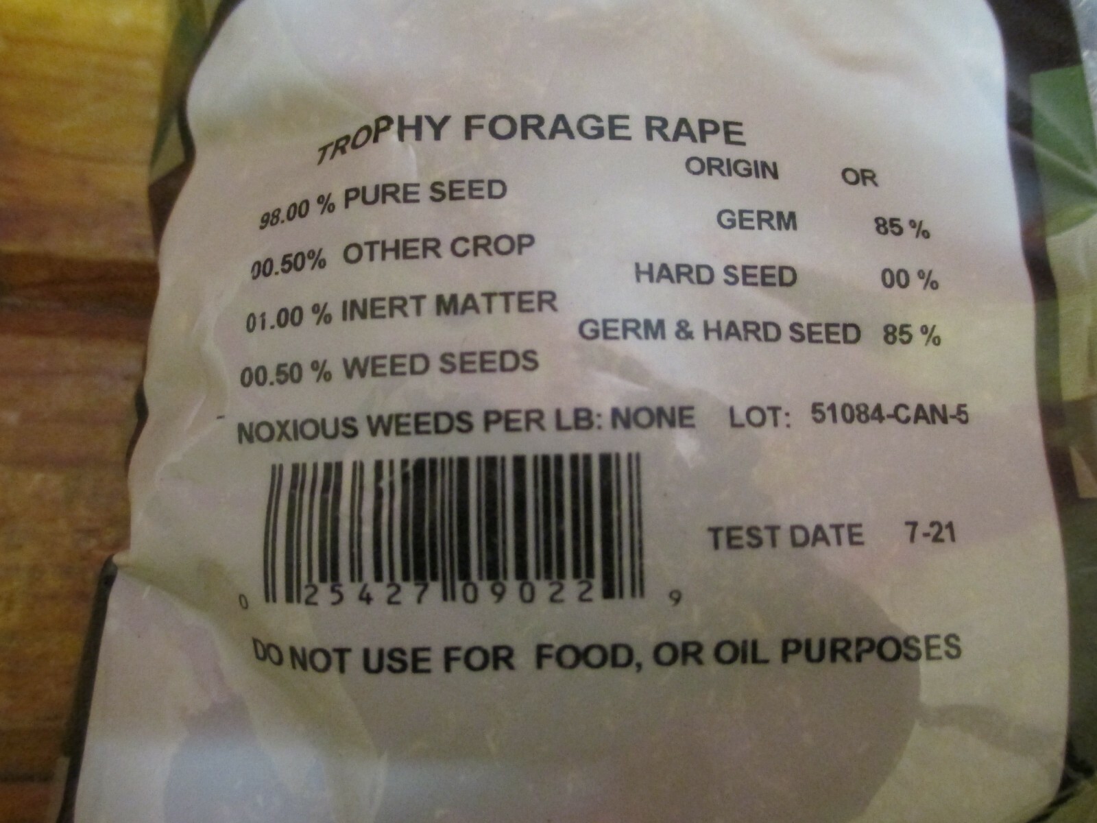 10lbs TROPHY FORAGE RAPE SEED Food Plot Seed For Deer Turkey Excellent No Till