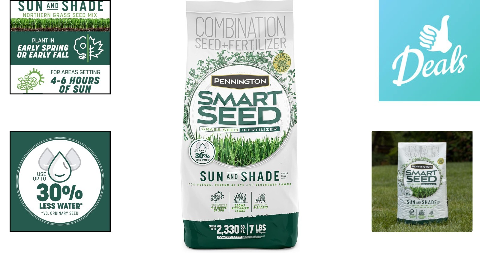 Smart Seed Sun and Shade Mix 7 lb – Lush Grass for All Conditions