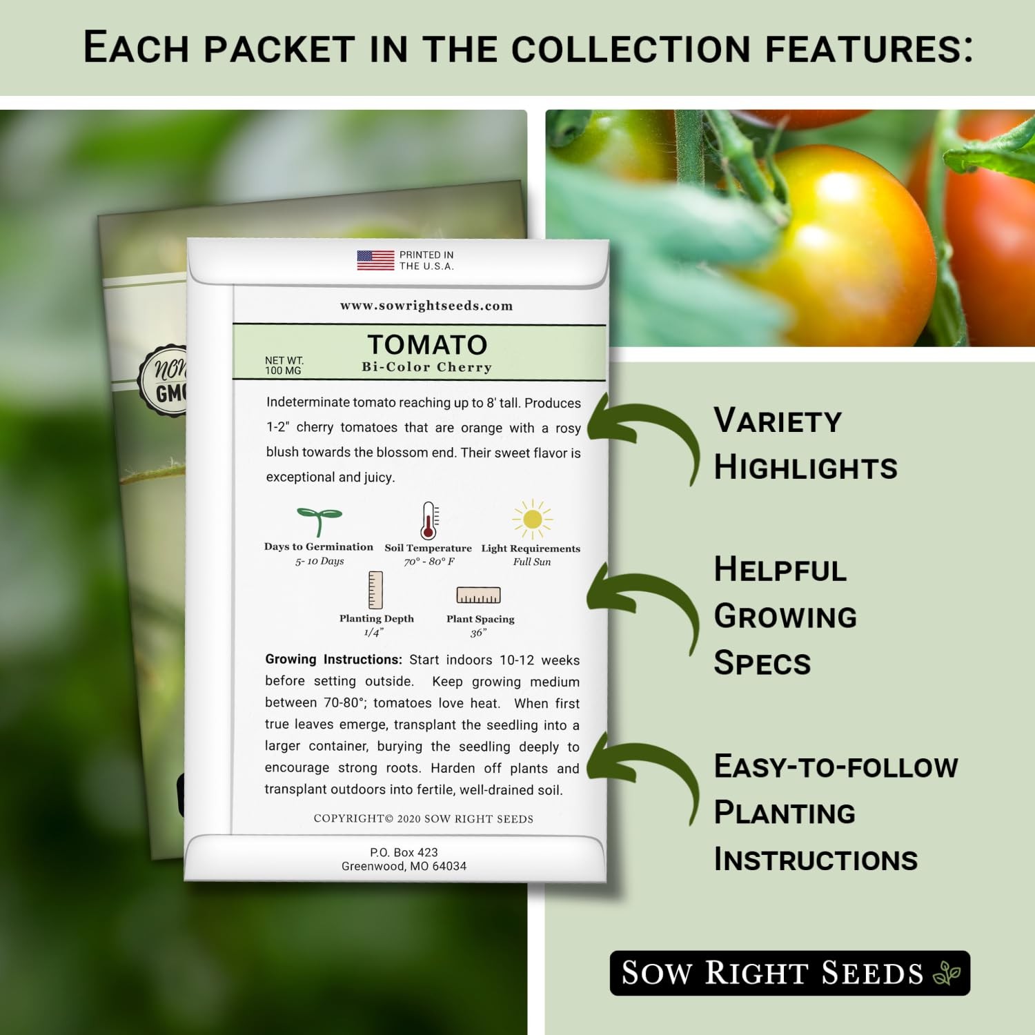 – Cherry Tomato Seed Collection for Planting – Black, Large Red, White, Orang…